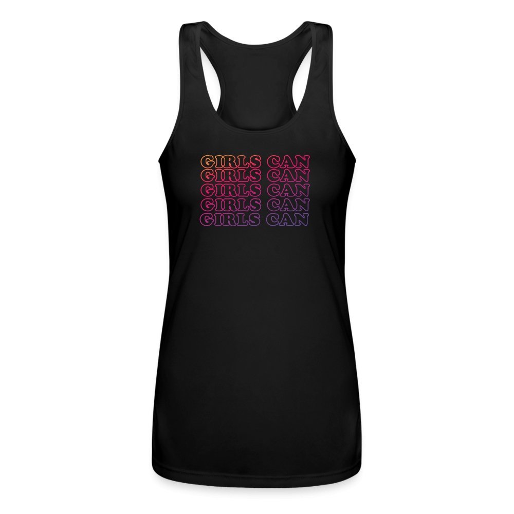 'Girls Can' Empowering Fitness Fam Performance Tank Top - Motivational Workout Apparel for Women" - Fitness Fam Apparel