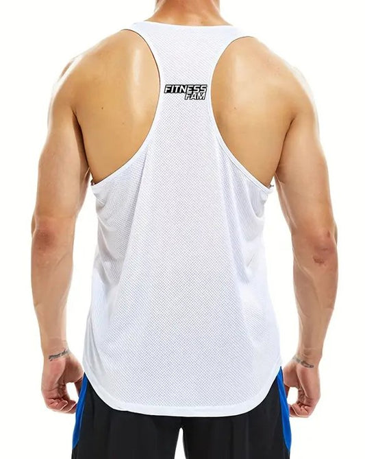Men's Quick Dry Y-Back Muscle Tank Top for Gym Workouts - Fitness Fam Apparel