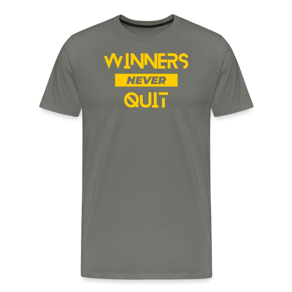 Stay Motivated with Our 'Winners Never Quit' T-Shirt - Fitness-Inspired Graphic Tee by Fitness Fam Apparel - Fitness Fam Apparel
